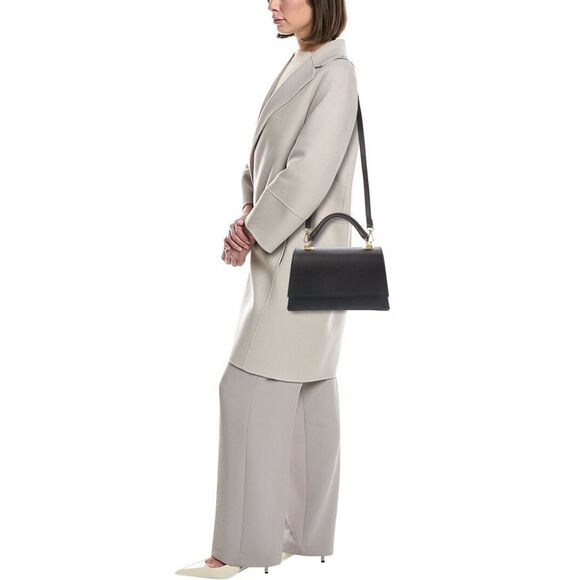 Italian Leather Top Handle Bag, Black - Picture 4 of 4